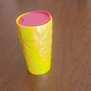 Starbucks 2024 Spring Yellow Prism Luster Ceramic Travel Mug Tumbler 12oz